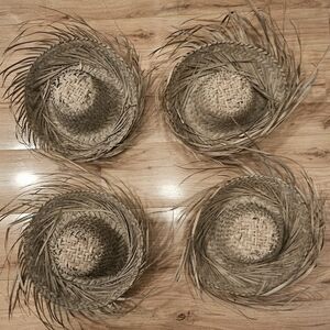 SET OF 4 STRAW HATS